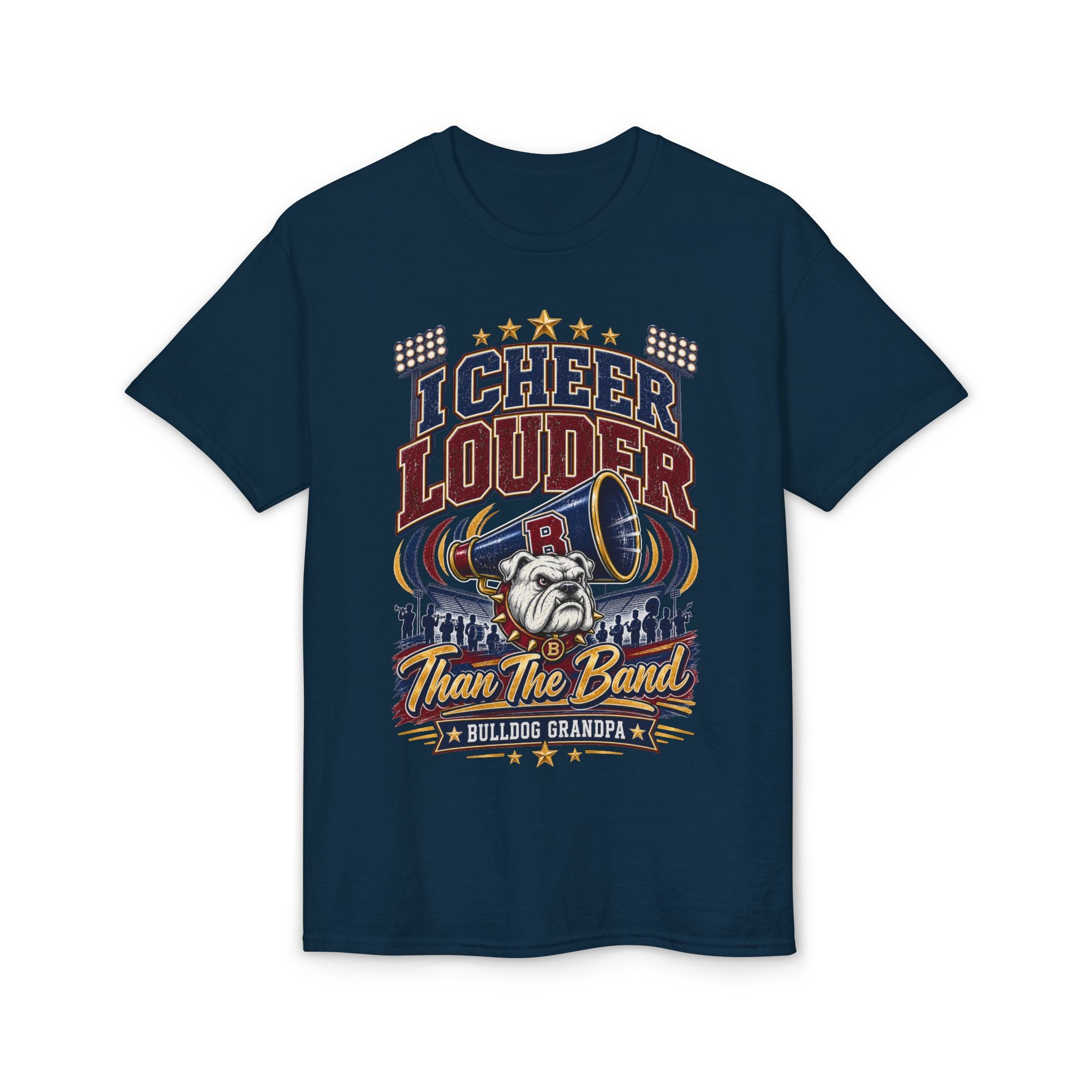 I Cheer Louder Than The Band Bulldog Grandpa T-Shirt