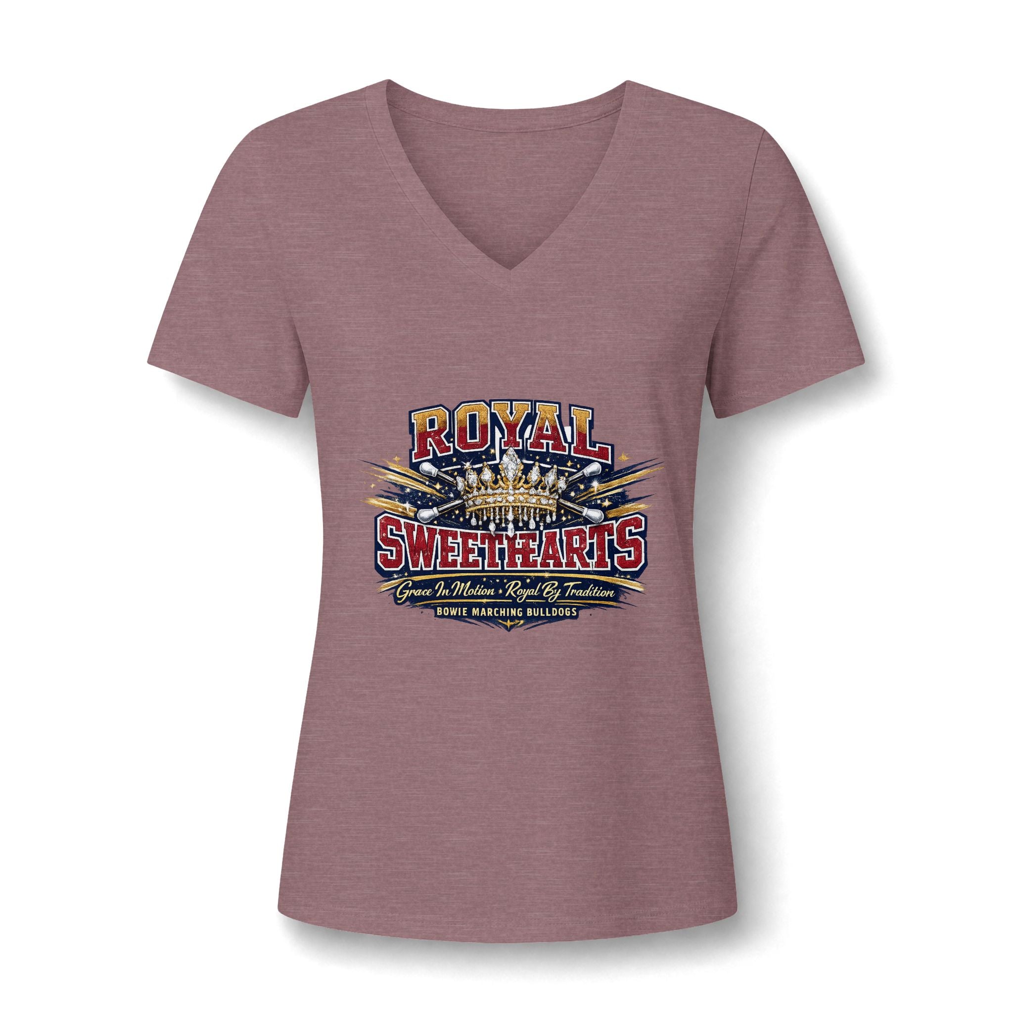 Royal Sweethearts Women's V-Neck Tee — Vintage Motorcycle Rally Graphic