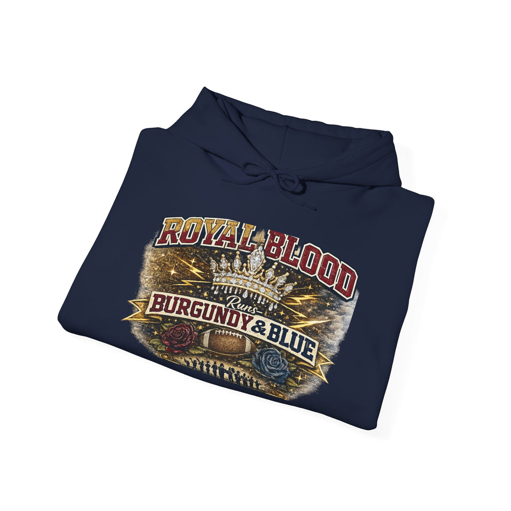 Royal Blood 'Burgundy & Blue' Graphic Hoodie – Vintage Band Tour Sweatshirt