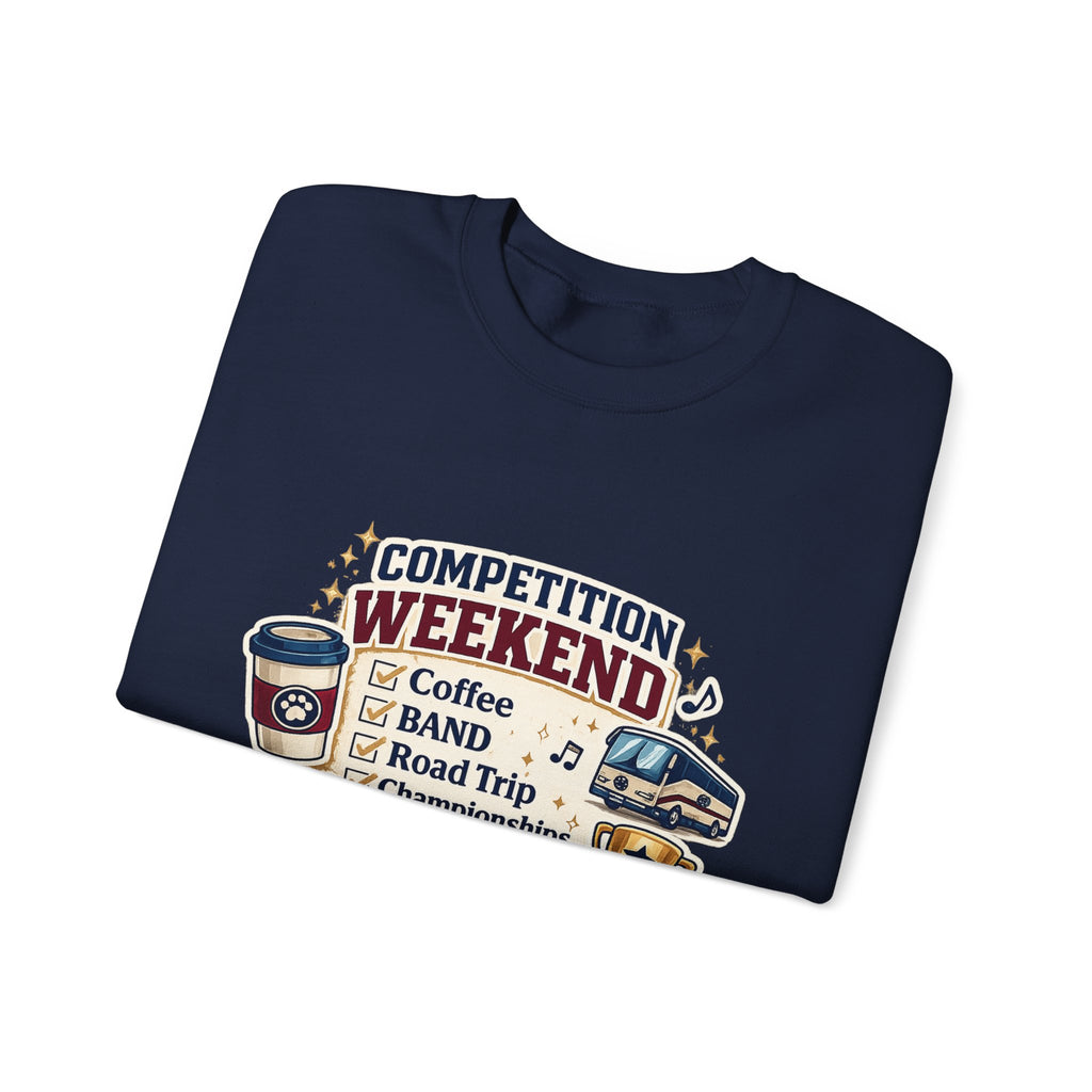 Competition Weekend Crewneck Sweatshirt — Band Road Trip, Coffee & Championships