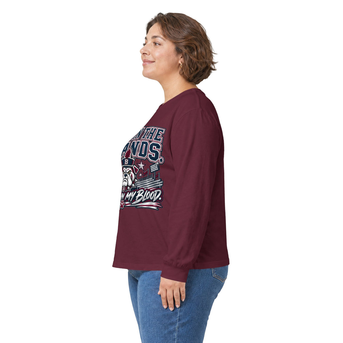 Bulldog In My Blood Long Sleeve Tee — 'Sis In The Stands' Fan Shirt