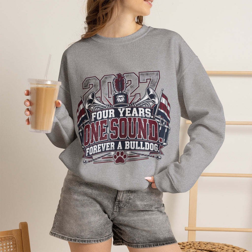 2027 Bulldog Senior Crewneck Sweatshirt – "Four Years, One Sound" Graduation Gift