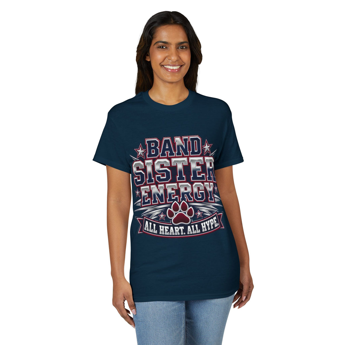 Band Sister Energy T-Shirt — "All Heart, All Hype" Marching Band Tee