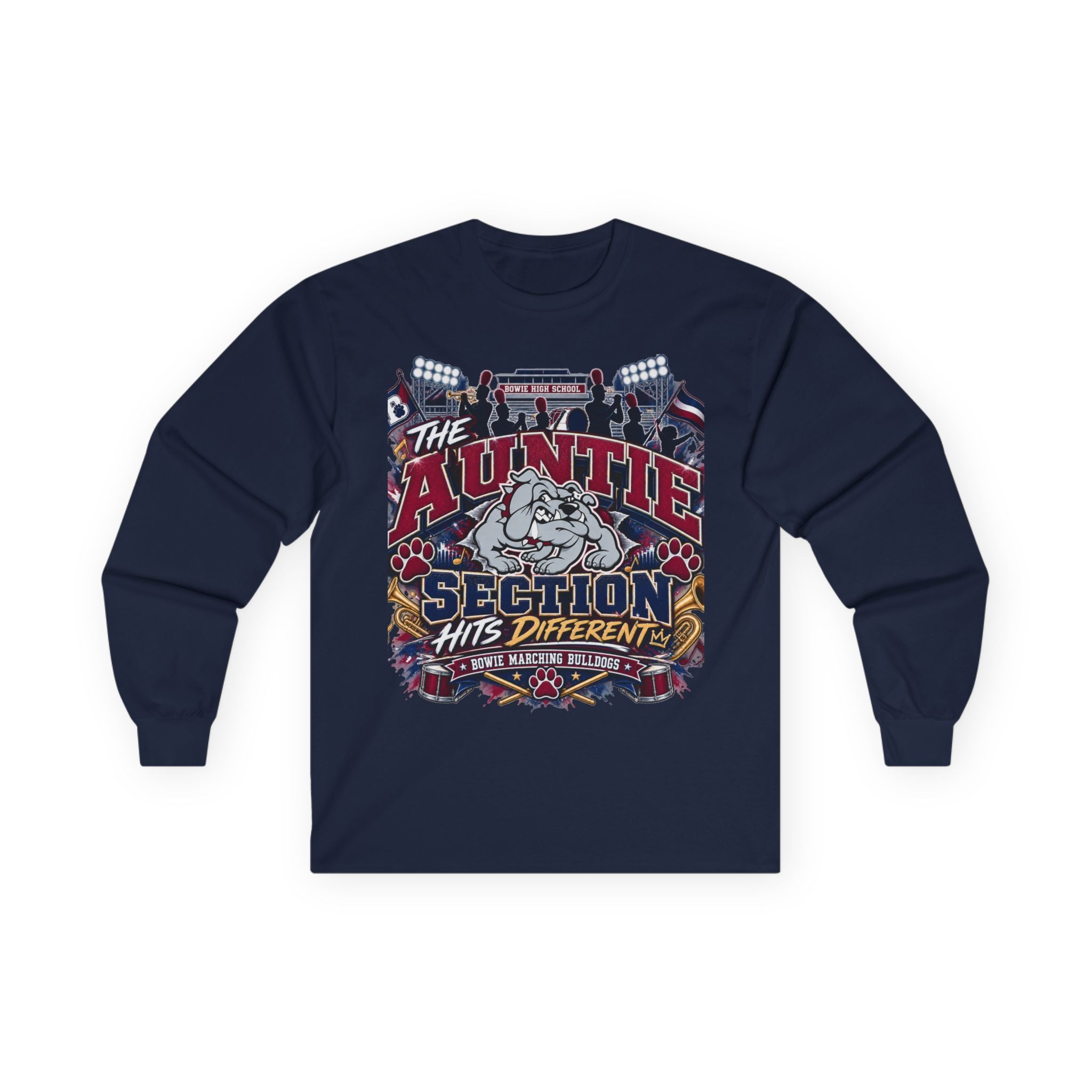 The Auntie Section Long Sleeve Tee — Hits Different Graphic Shirt