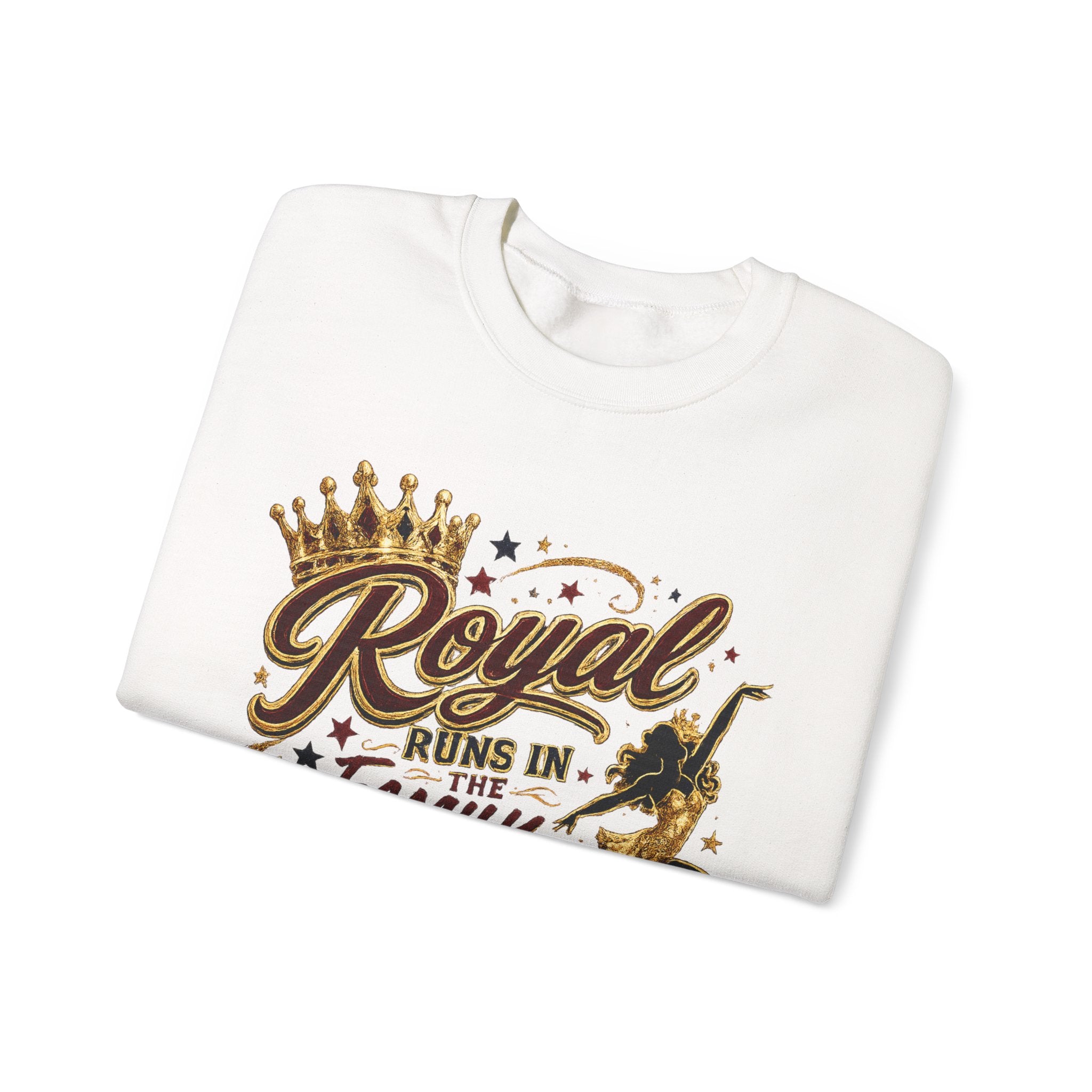 Mom Crewneck Sweatshirt — "Royal Runs in the Family" Graphic