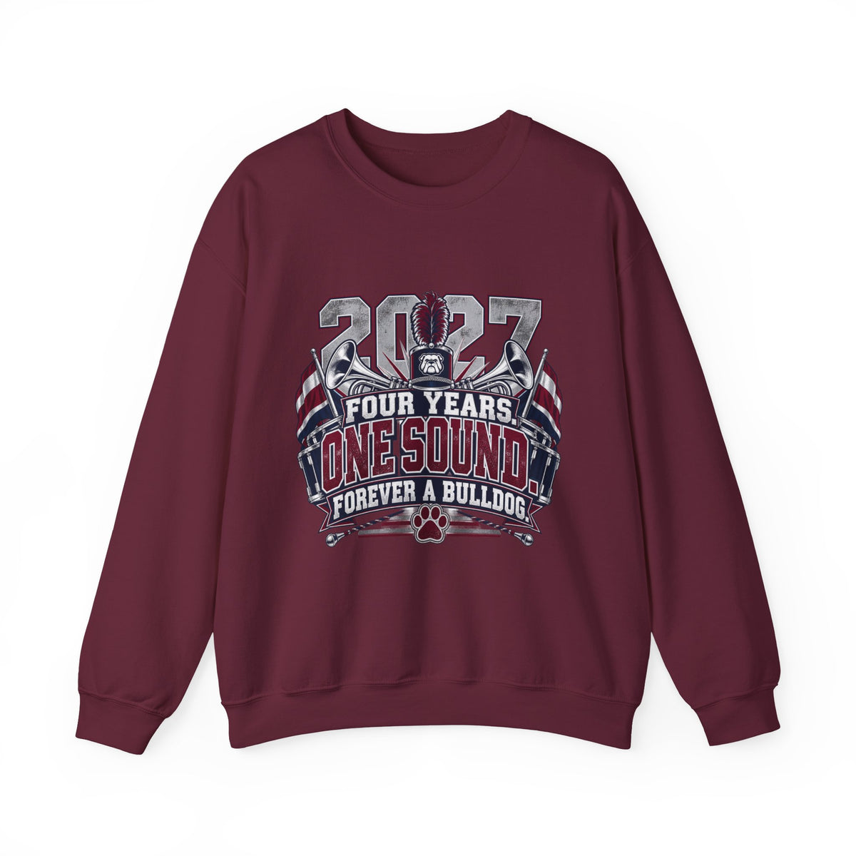 2027 Bulldog Senior Crewneck Sweatshirt – "Four Years, One Sound" Graduation Gift