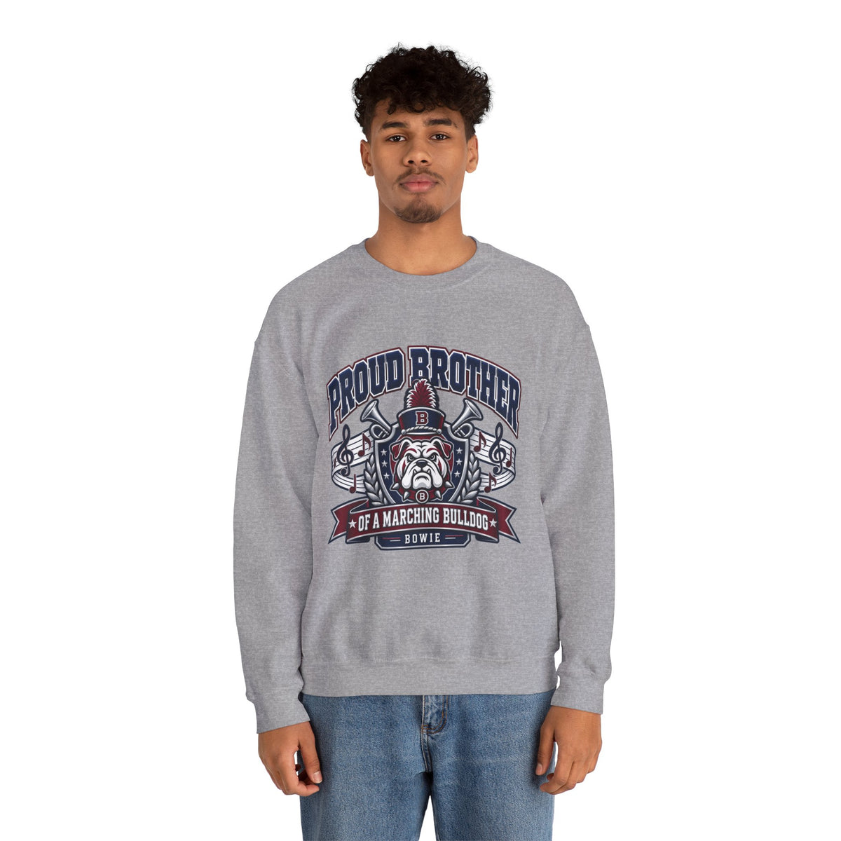 Proud Brother Marching Bulldog Crewneck Sweatshirt