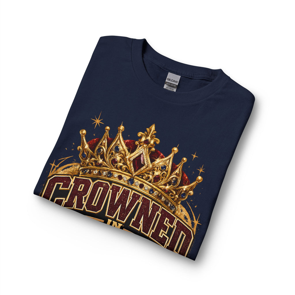 Crowned in Burgundy & Blue Long Sleeve Tee — Royal Sweethearts Mom Shirt