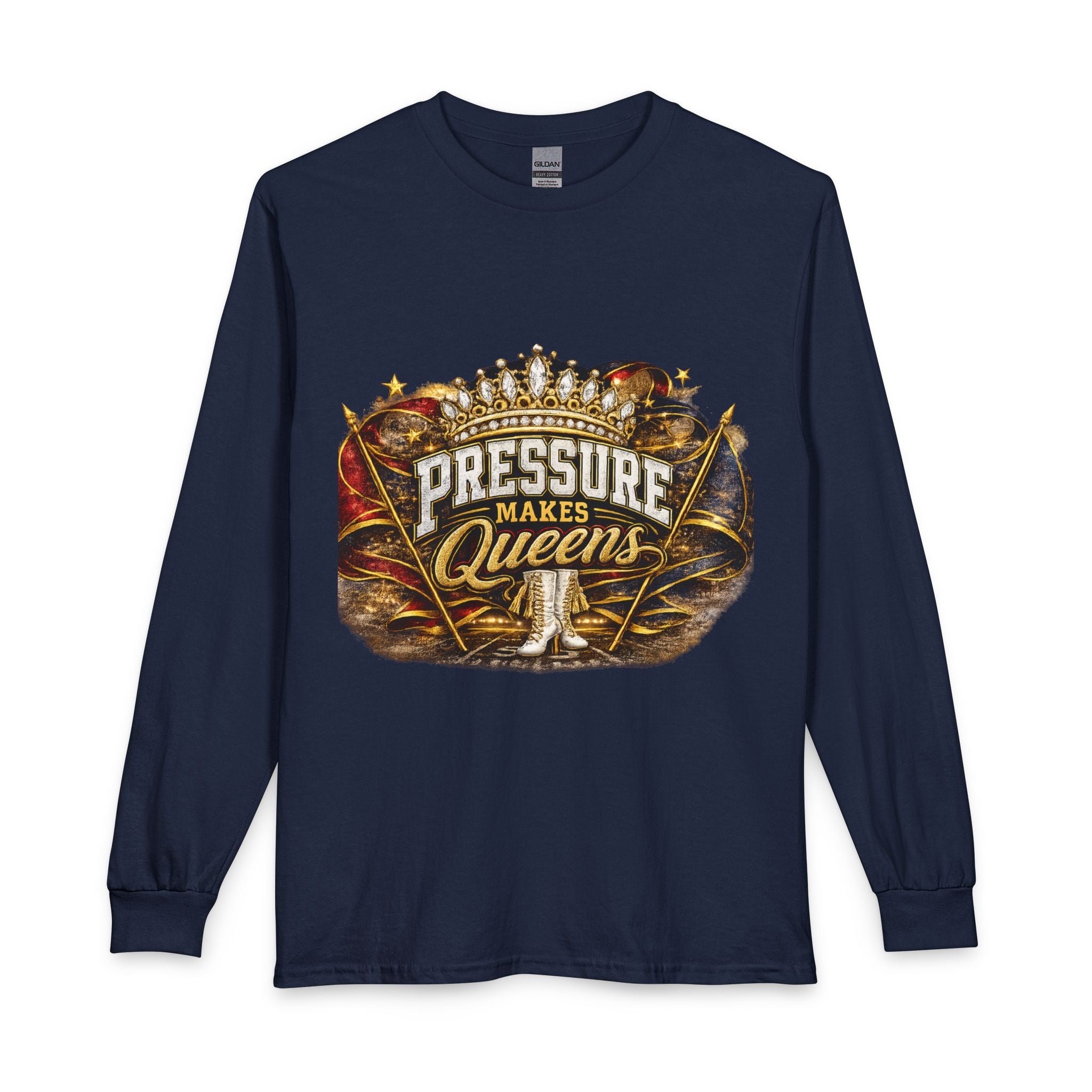 Pressure Makes Queens Long Sleeve Shirt — Empowerment Graphic Tee