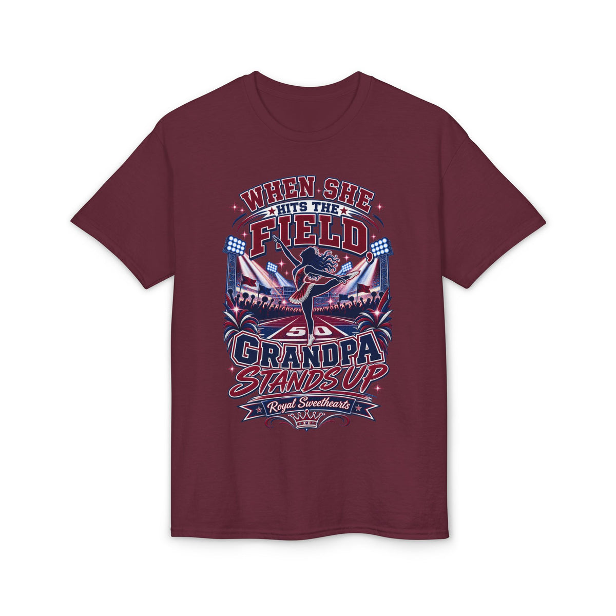 When She Hits the Field Grandpa Stands Up T-Shirt