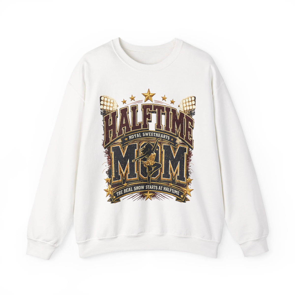 Halftime Mom Crewneck Sweatshirt — Marching Band / Royal Sweethearts Design