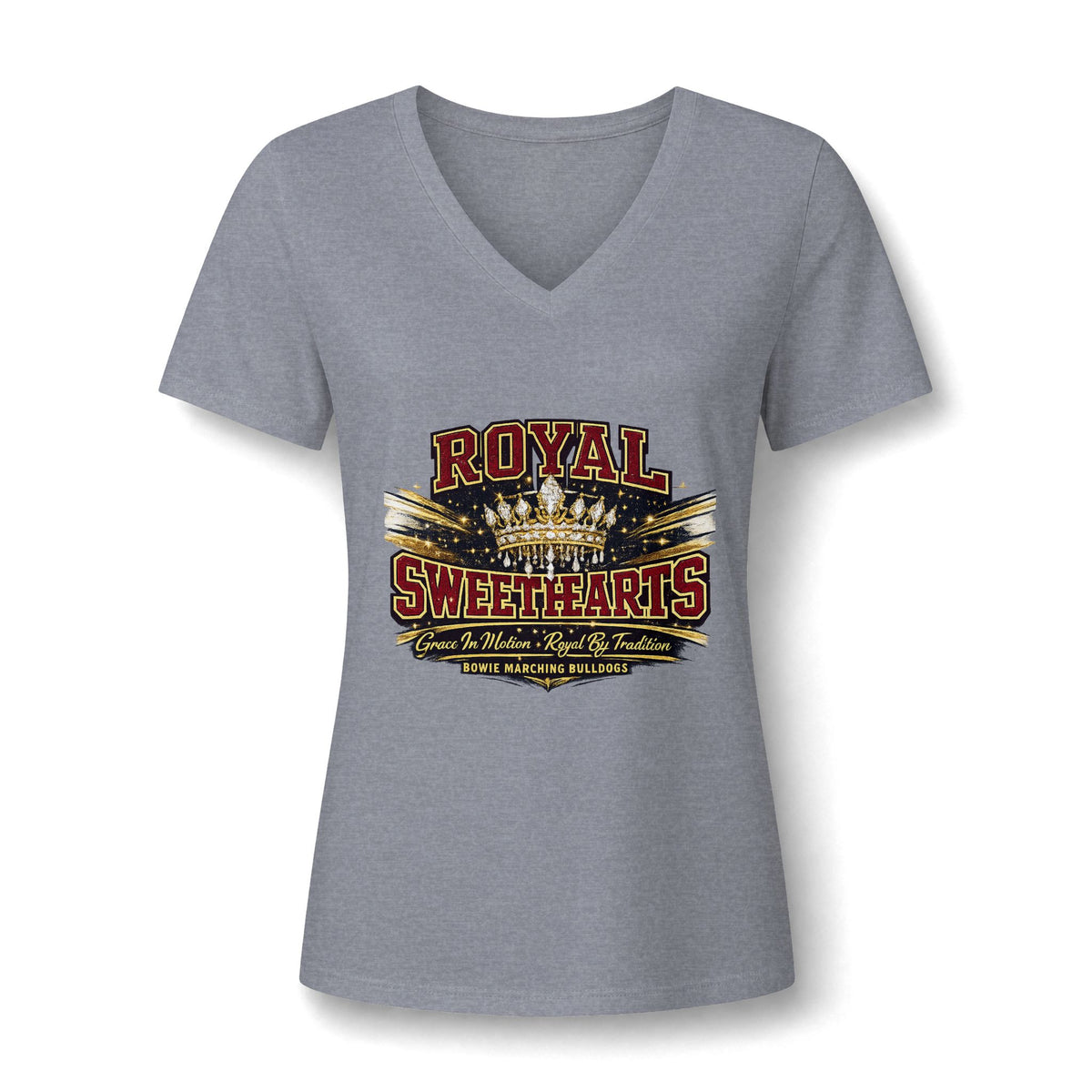 Royal Sweethearts Women's V-Neck Tee — Vintage Motorcycle Rally Graphic