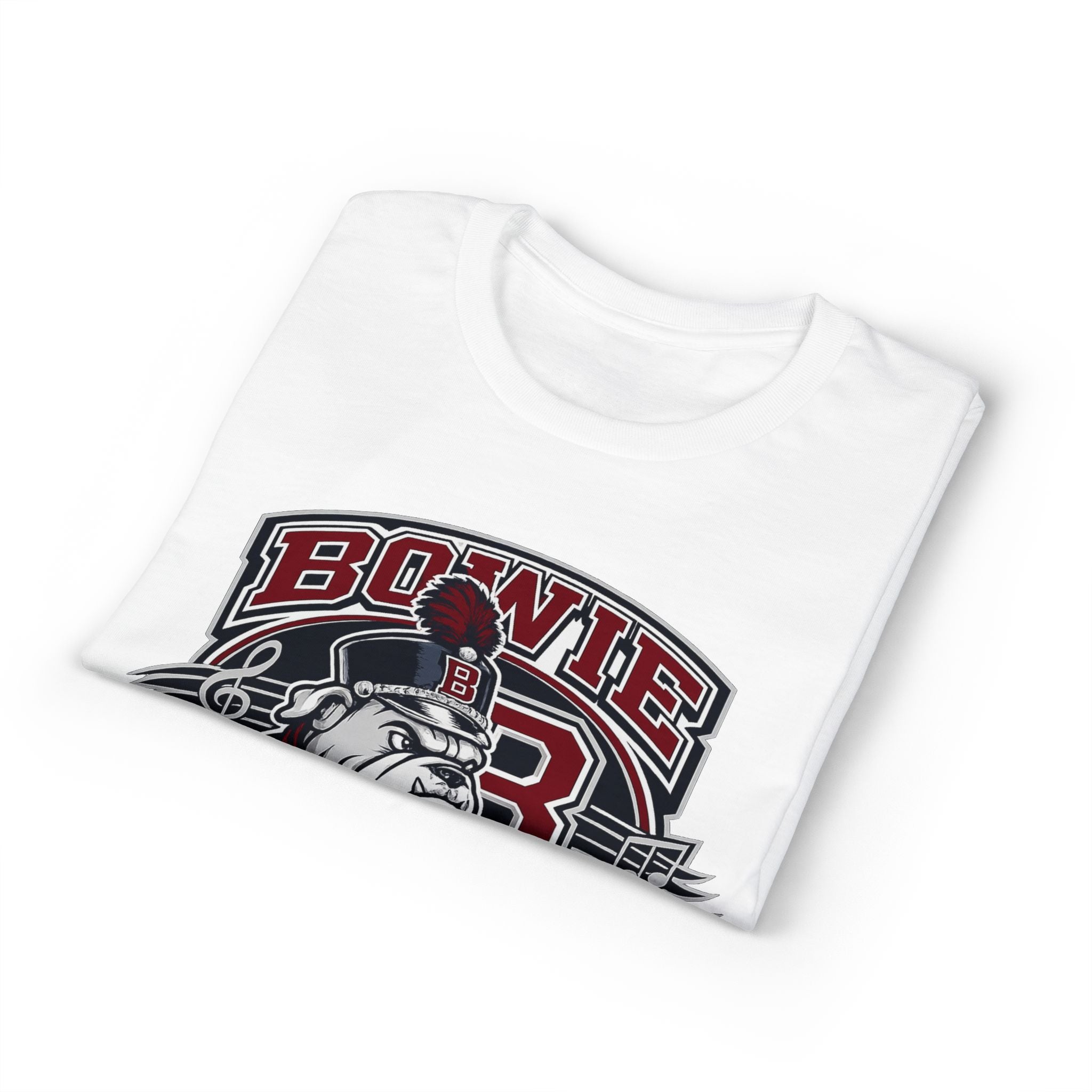 Bowie Bulldogs Marching Band T-Shirt — Mascot Bulldog Drum Major Design