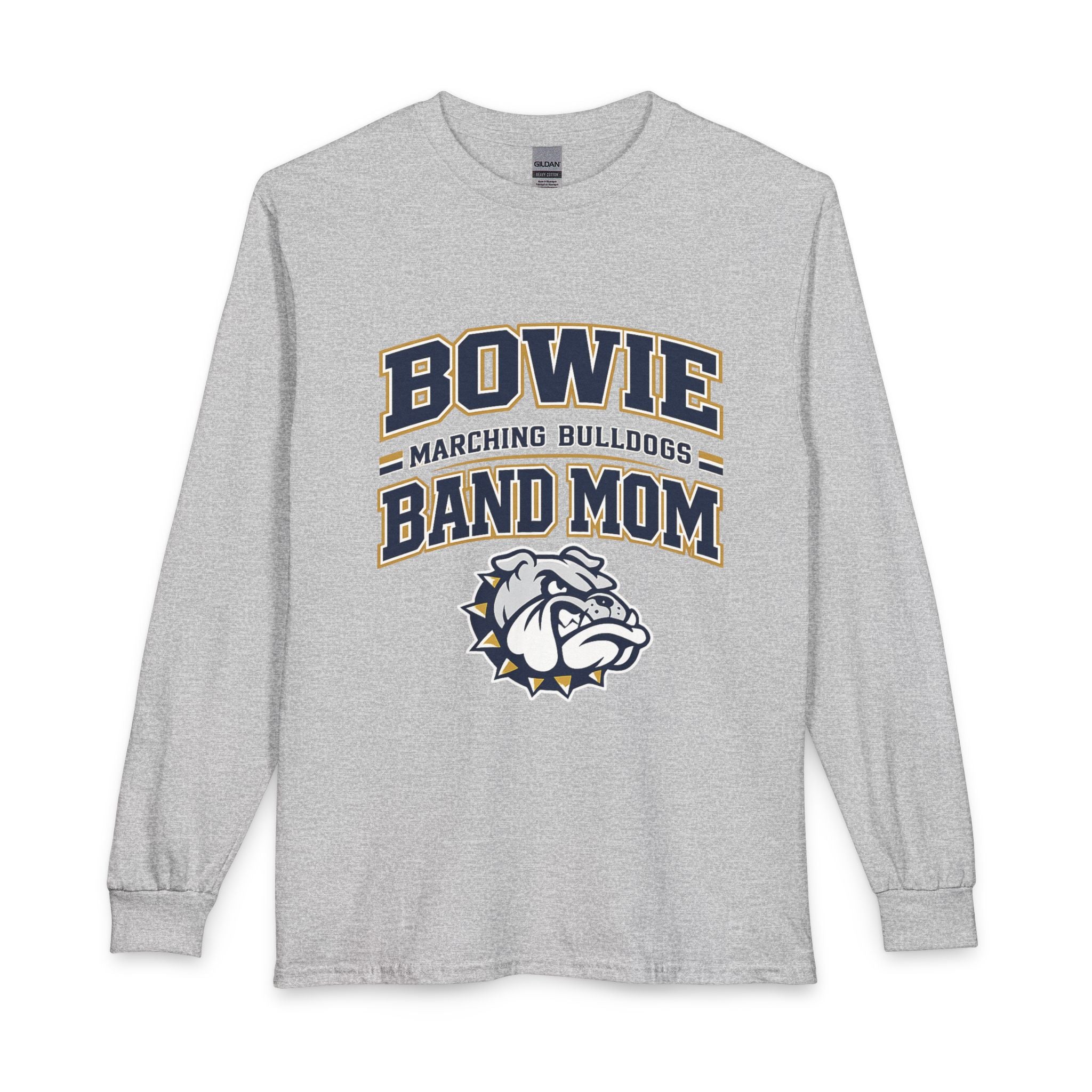 Bowie Bulldogs Band Mom Long Sleeve Crew Neck T-Shirt
