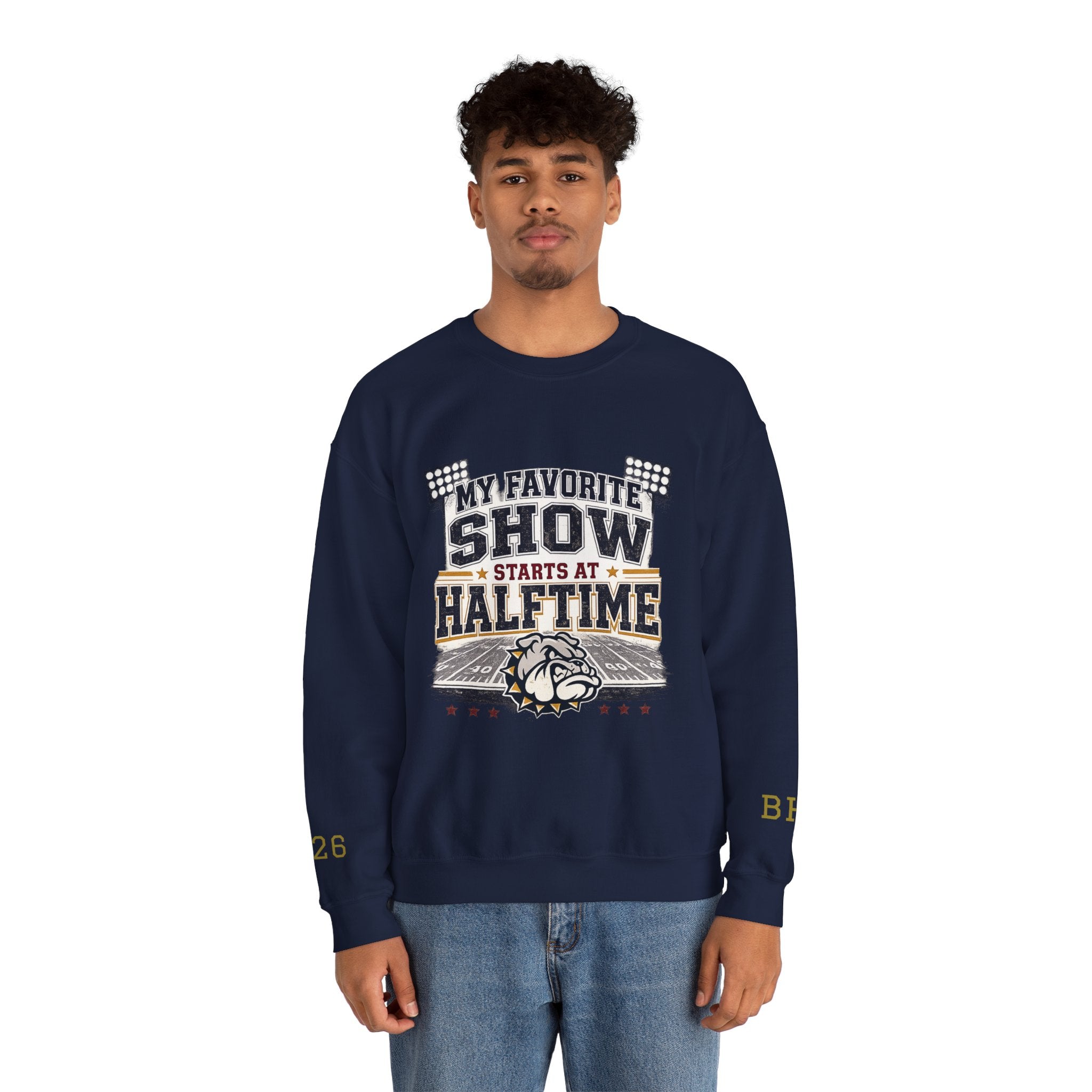 Halftime Show Crewneck Sweatshirt — "My Favorite Show Starts at Halftime" Football Pullover
