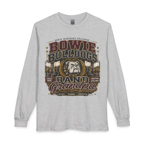 Bowie Bulldogs Band Grandpa Long Sleeve Shirt – Vintage Marching Band Grandpa Tee