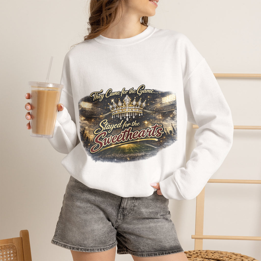 Crewneck Sweatshirt — 'Stayed for the Sweethearts' Vintage Stadium Graphic