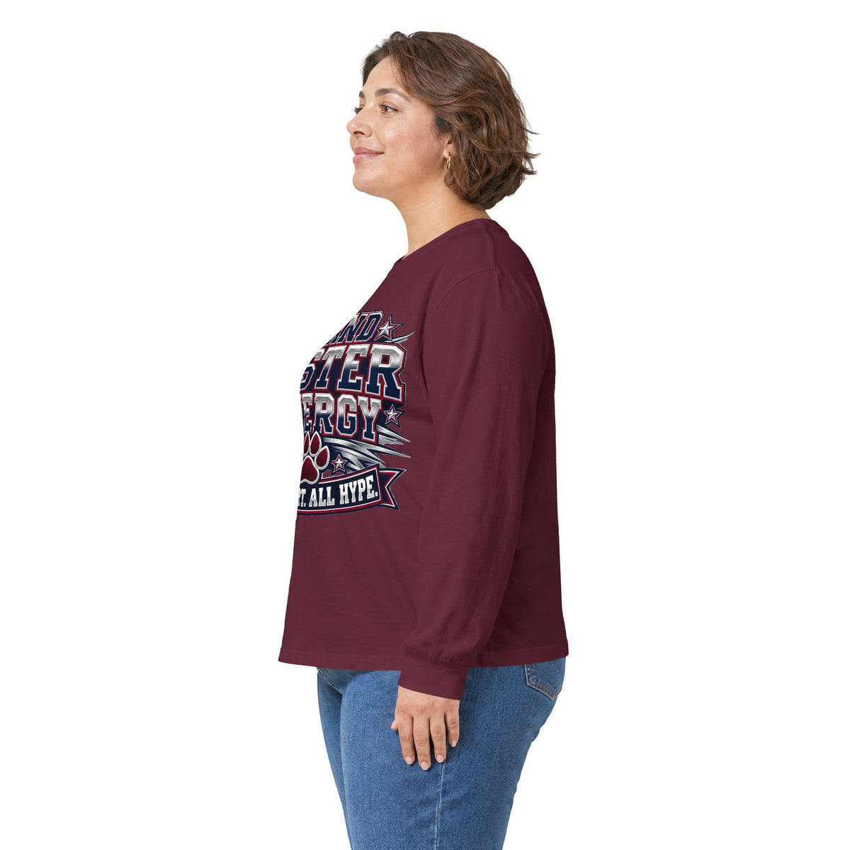 Band Sister Energy Long Sleeve Tee — "All Heart, All Hype" Cheer Shirt
