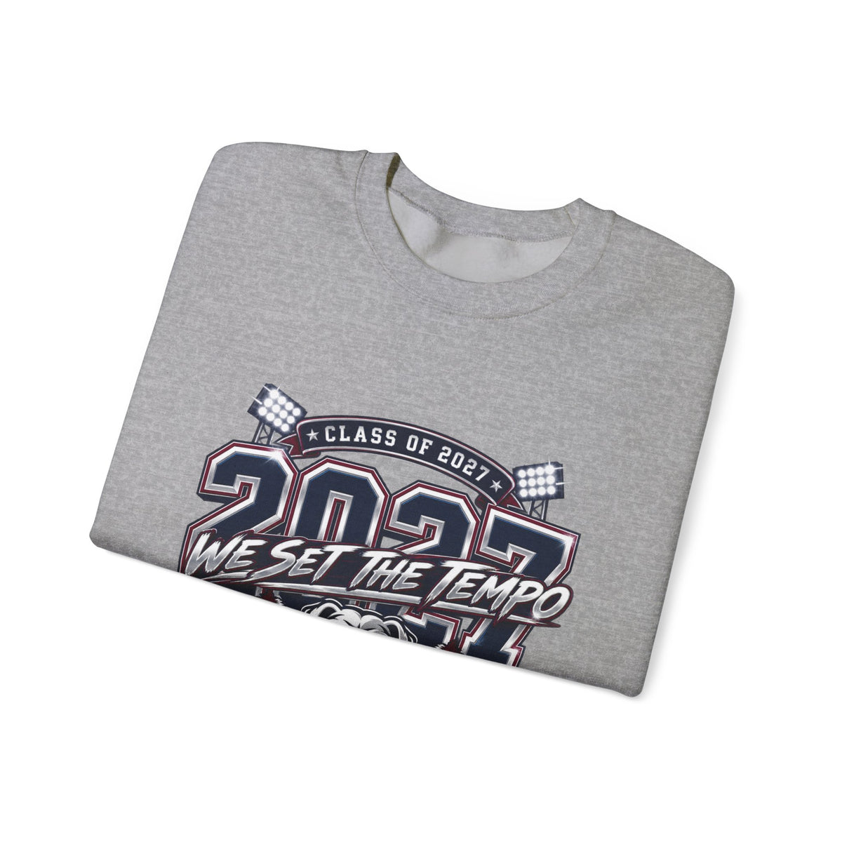 Crewneck Sweatshirt — "Class of 2027 We Set the Tempo" Marching Bulldogs