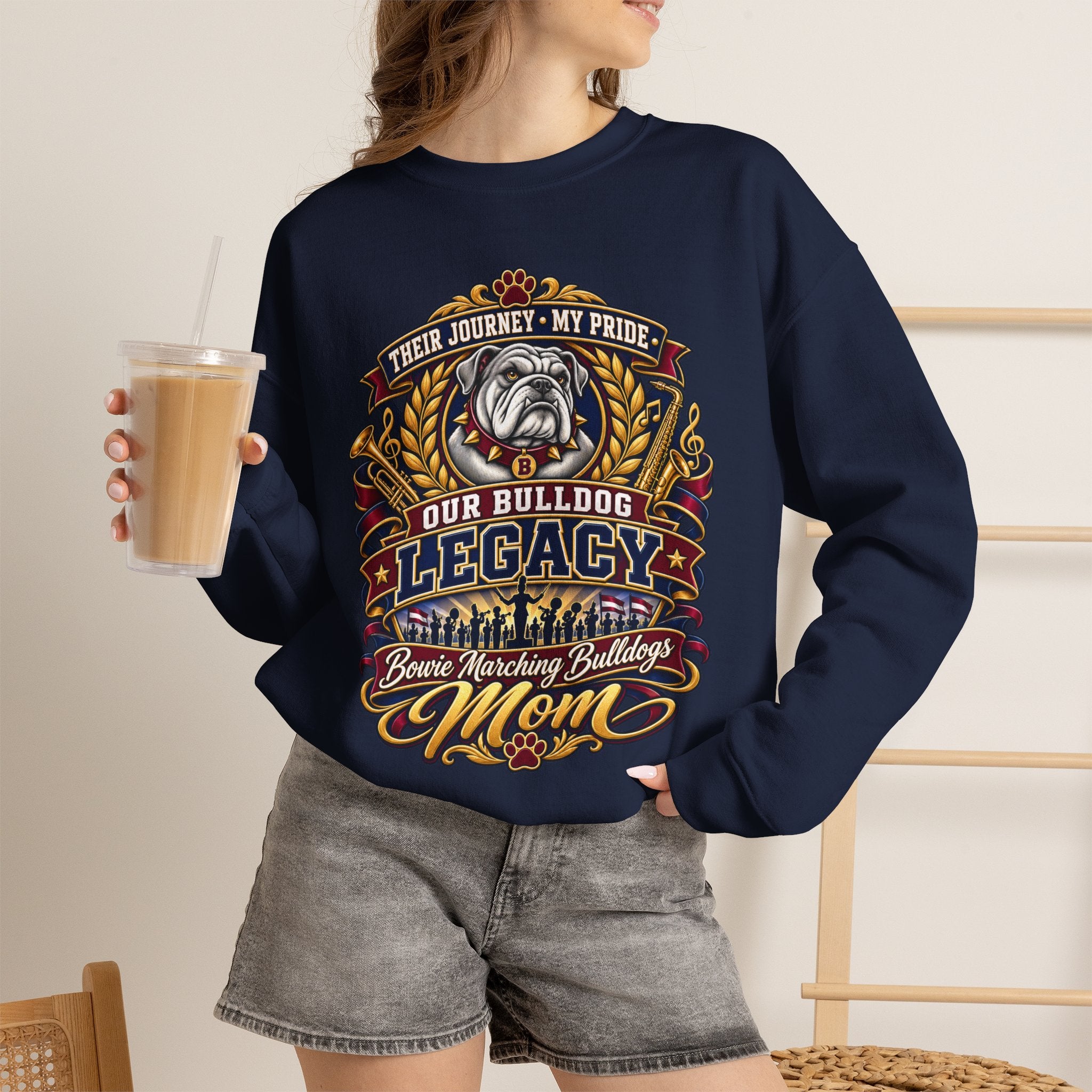 Bulldog Mom Crewneck Sweatshirt – "Our Bulldog Legacy" Retro Pride Design