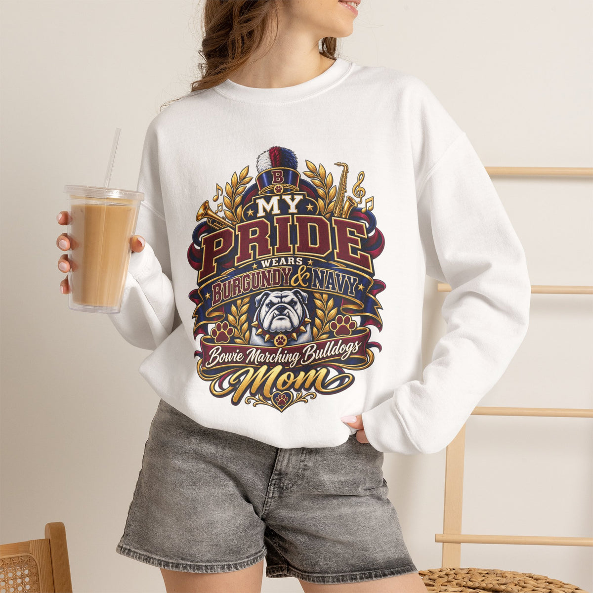 Mom Pride Sweatshirt — “My Pride” Bulldog Marching Band Mom Crewneck