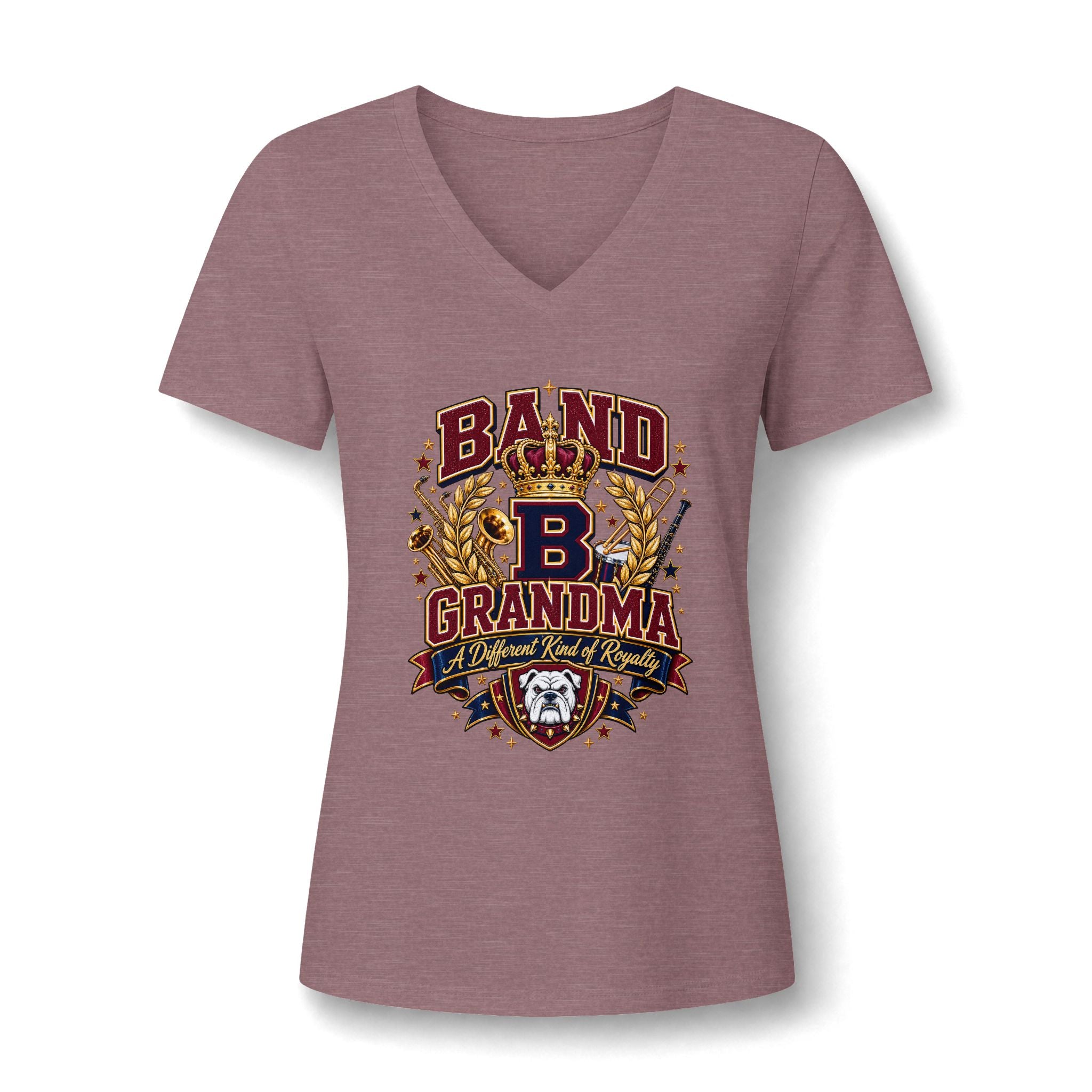 Band Grandma V-Neck Tee — Proud Marching Band Mom/Grandma Shirt
