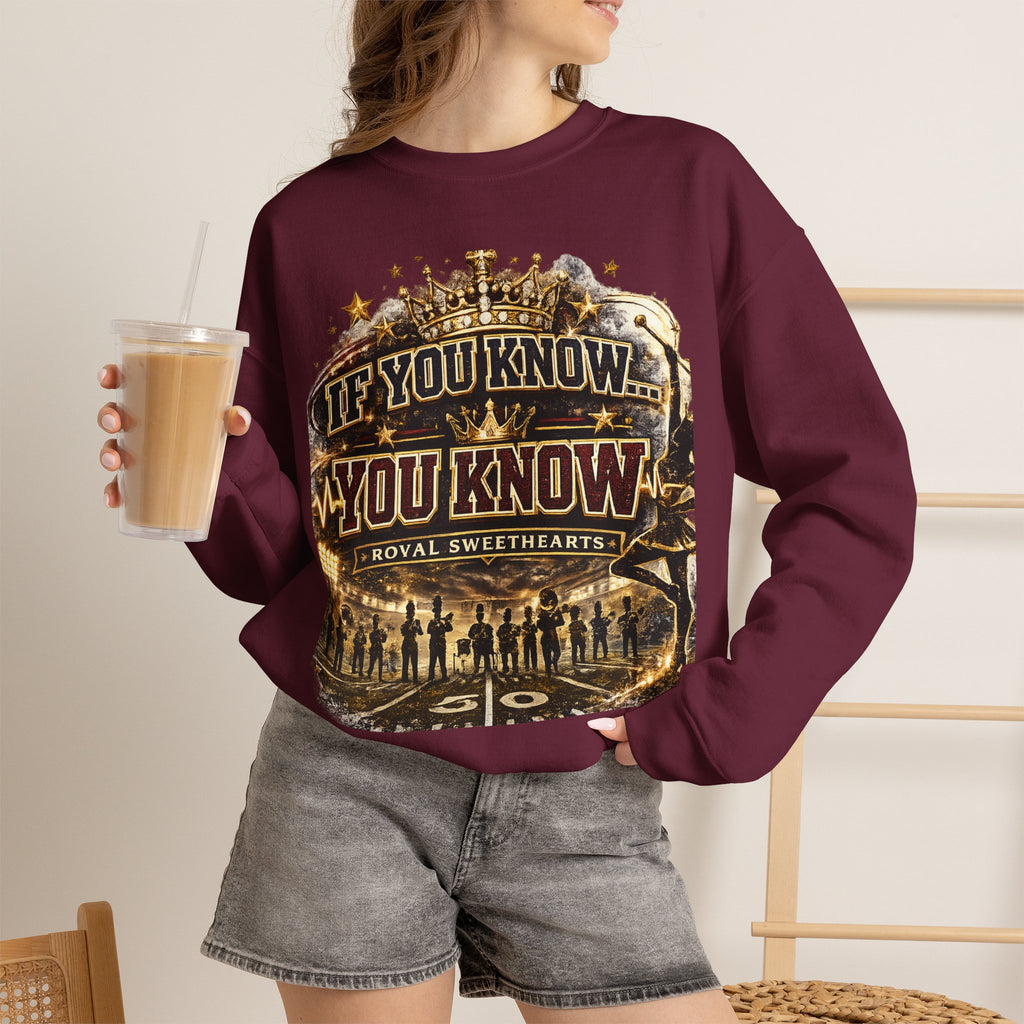 If You Know You Know Crewneck Sweatshirt — 'Royal Sweethearts' Retro Concert Graphic