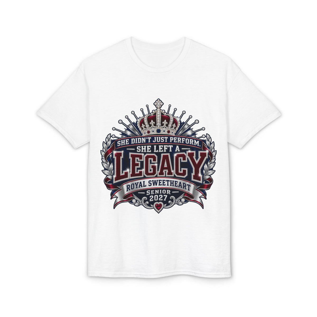 Senior 2027 'She Left a Legacy' Royal Sweetheart T-Shirt