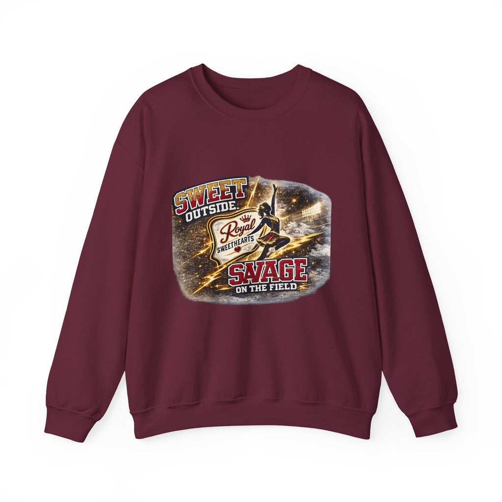 Football Player Graphic Sweatshirt — "Sweet Outside, Savage on the Field"