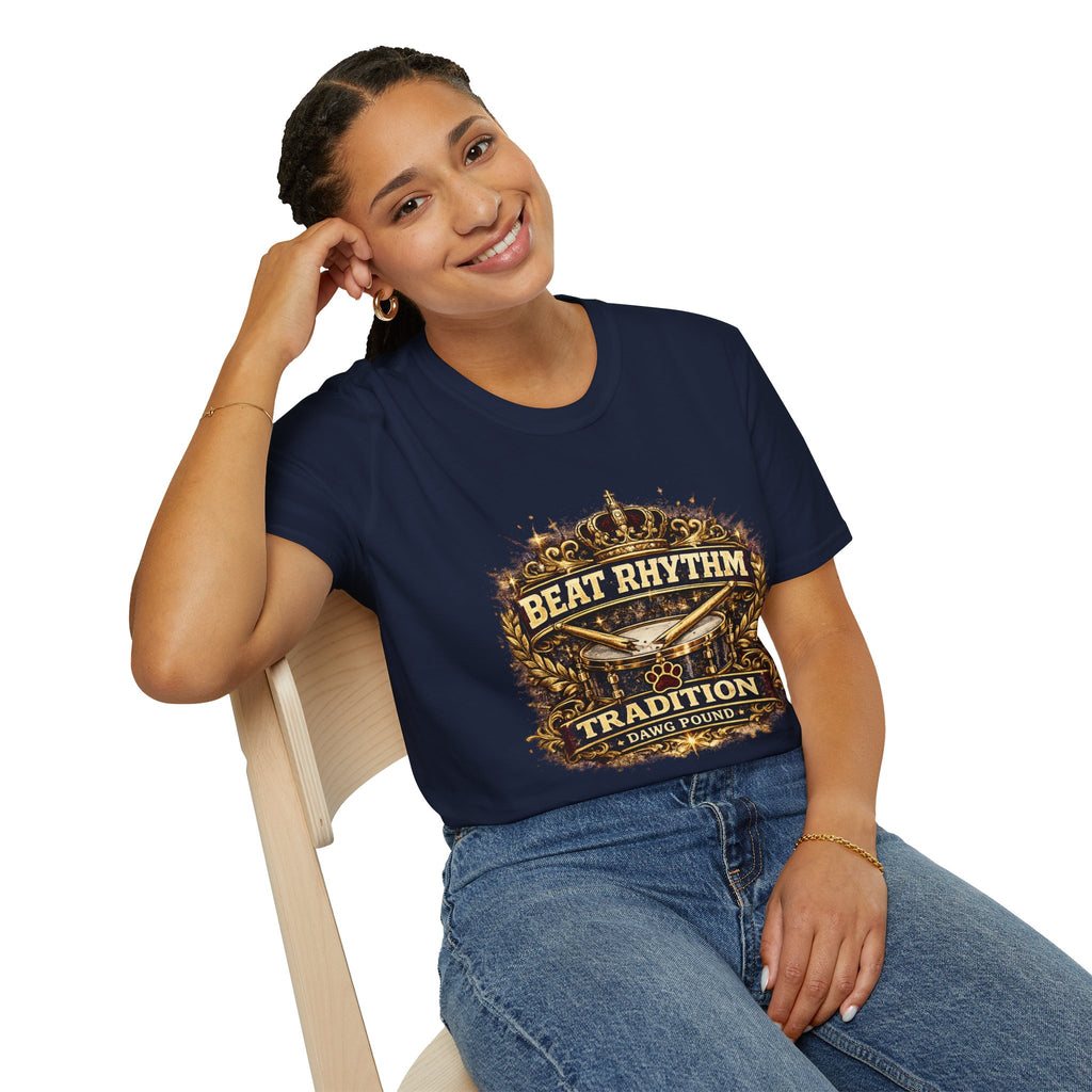 Beat Rhythm Graphic T-Shirt — Vintage Drum Tradition Tee