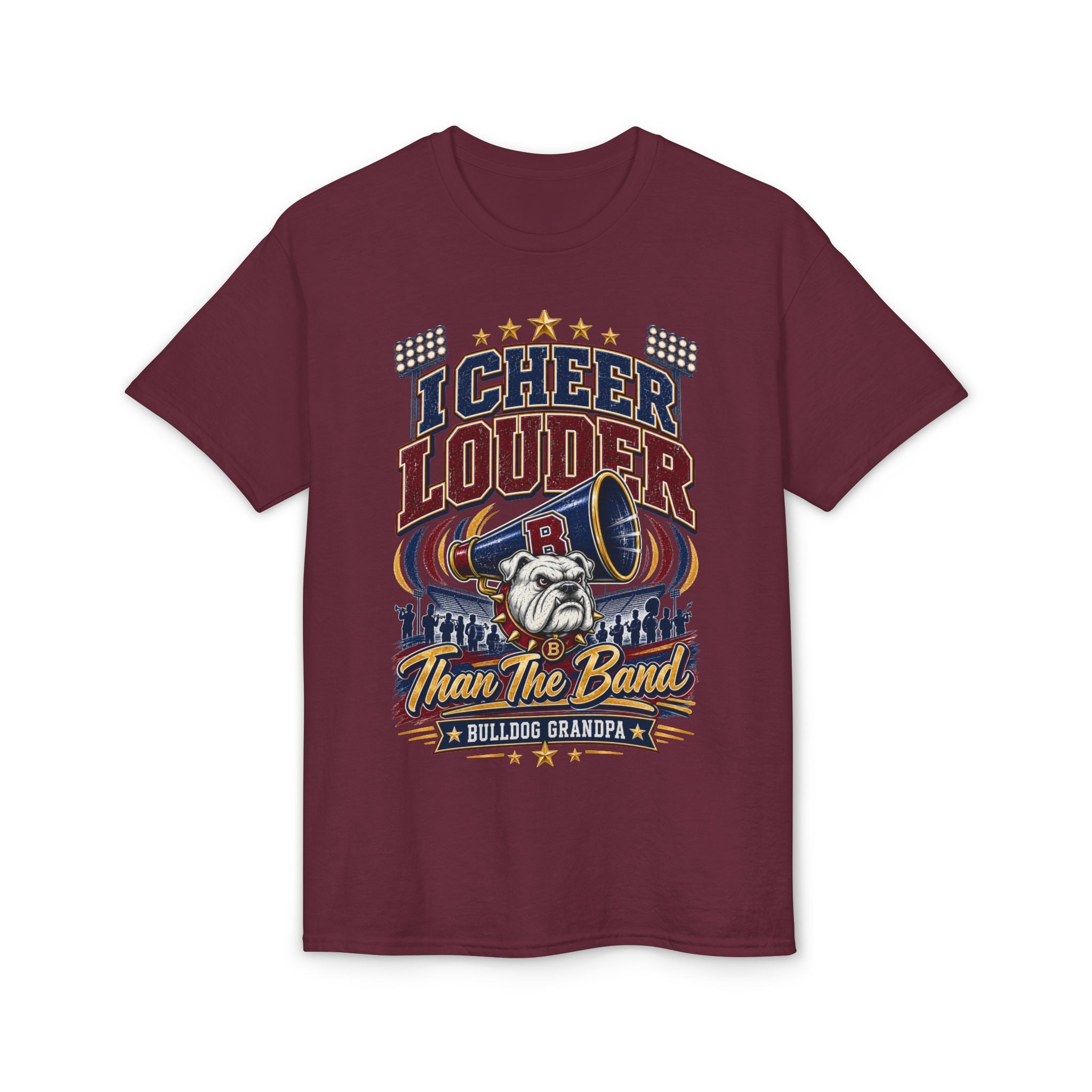 I Cheer Louder Than The Band Bulldog Grandpa T-Shirt