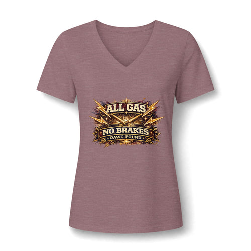 All Gas No Brakes Women's V-Neck Tee — Bold Racing Graphic Tee