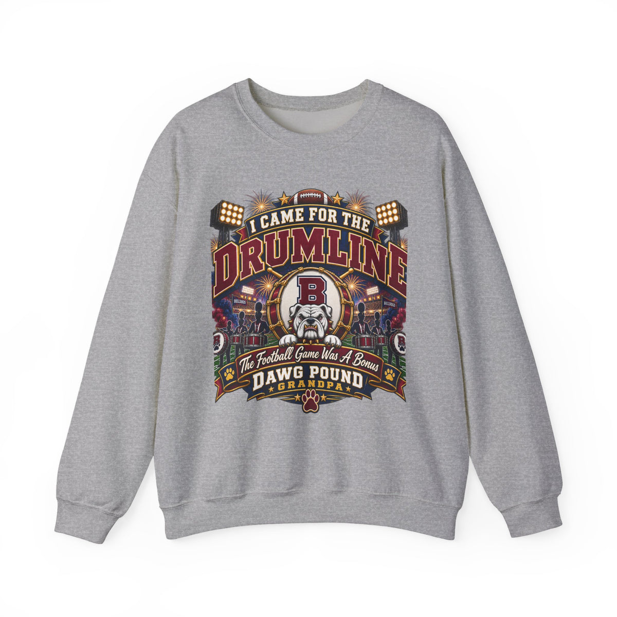 Drumline Crewneck Sweatshirt – "I Came for the Drumline" Football Game Fan Pullover