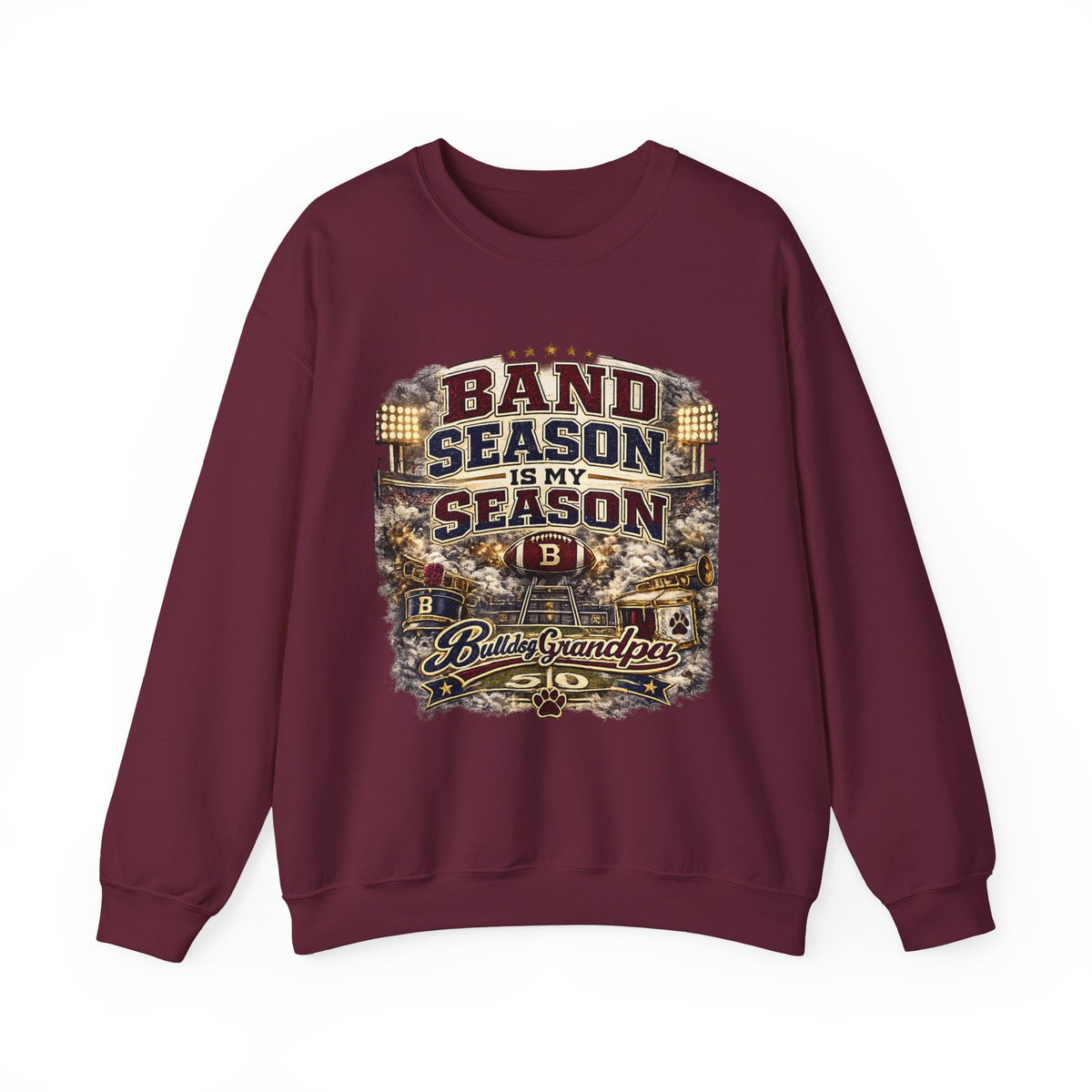 Band Season Is My Season Crewneck Sweatshirt — Proud Band Grandpa Pullover