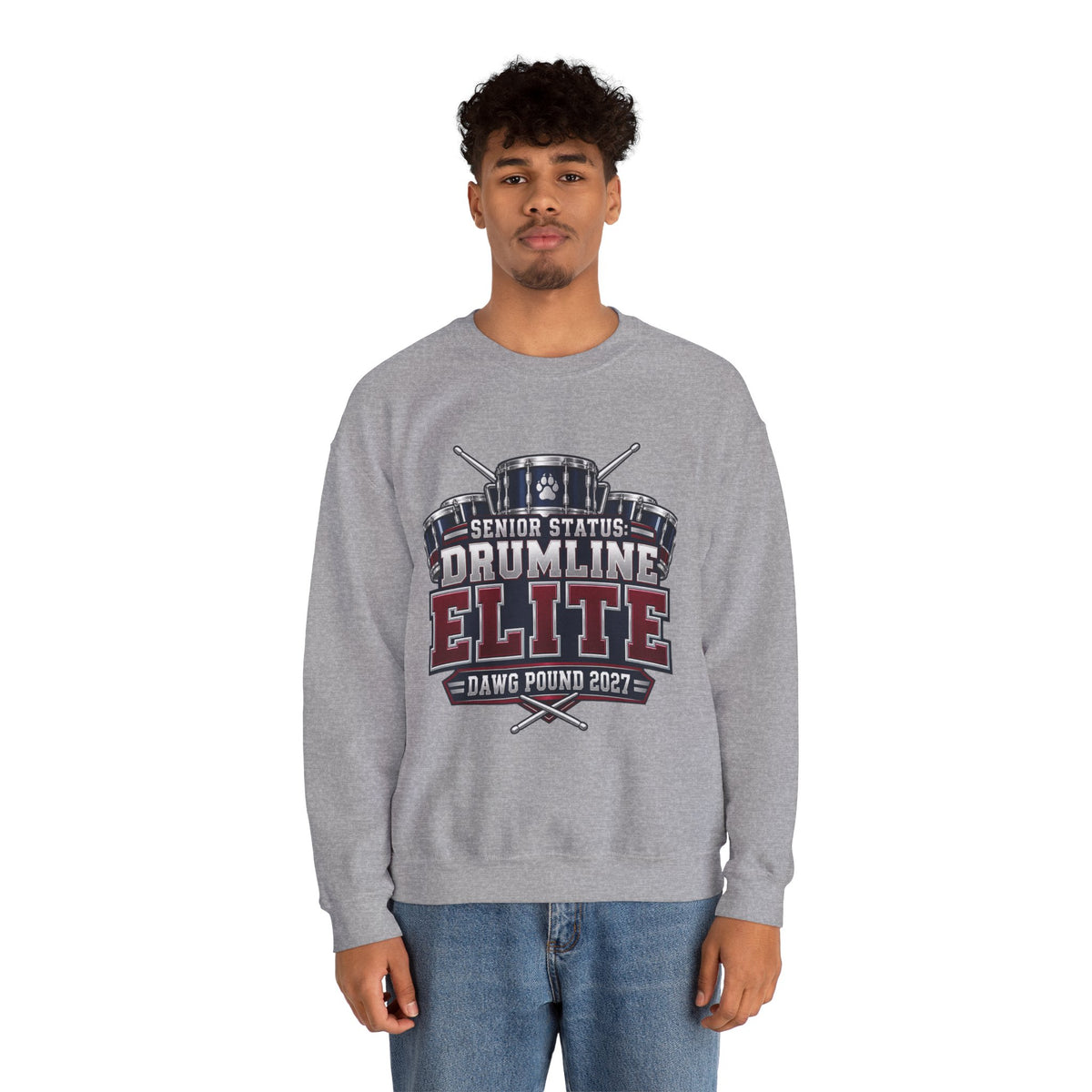 Drumline Elite Crewneck Sweatshirt — "Senior Status" Dawg Pound 2027