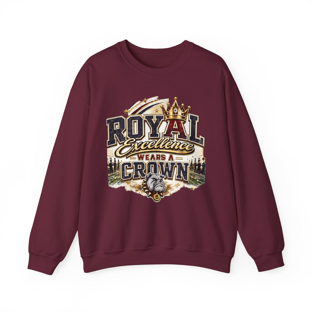 Crewneck Sweatshirt - "Royal Excellence Wears a Crown" Graphic