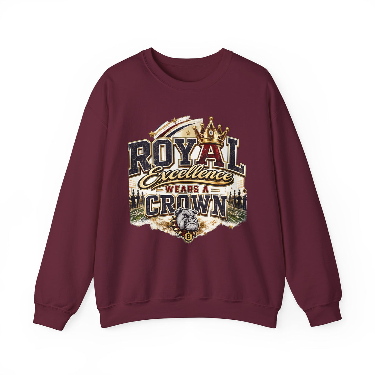 Crewneck Sweatshirt - "Royal Excellence Wears a Crown" Graphic
