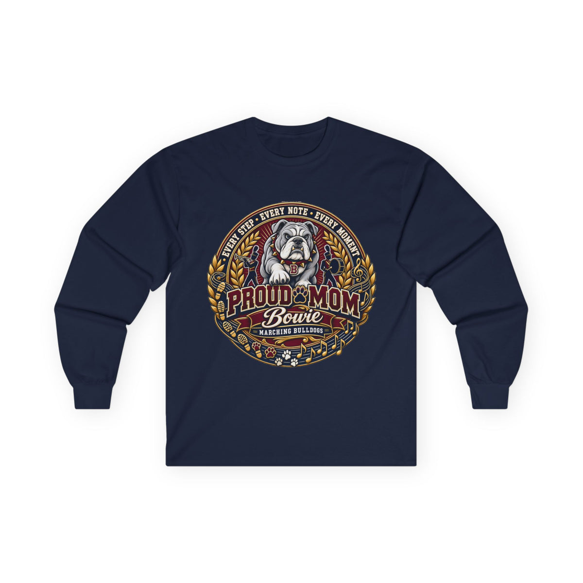 Proud Mom Bowie Bulldog Long Sleeve Tee