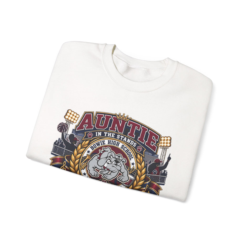 Band Auntie Crewneck Sweatshirt — “Auntie in the Stands, Bulldog in the Field” Football Family Pullover