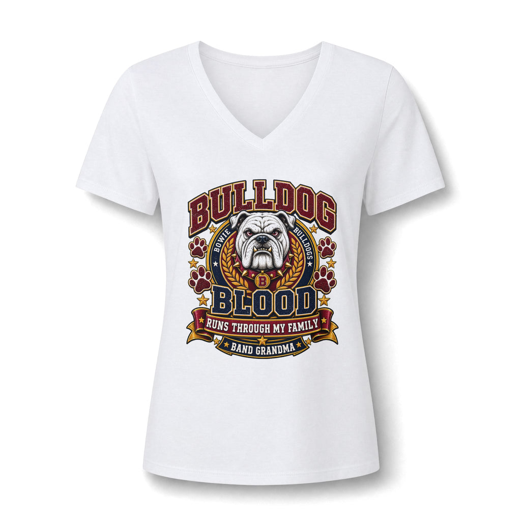 Bulldog Blood V-Neck Tee – Proud Bulldog Grandma Shirt