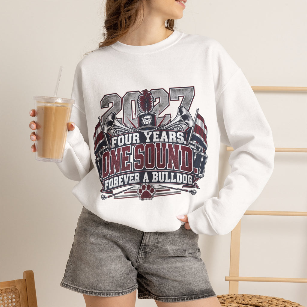 2027 Bulldog Senior Crewneck Sweatshirt – "Four Years, One Sound" Graduation Gift