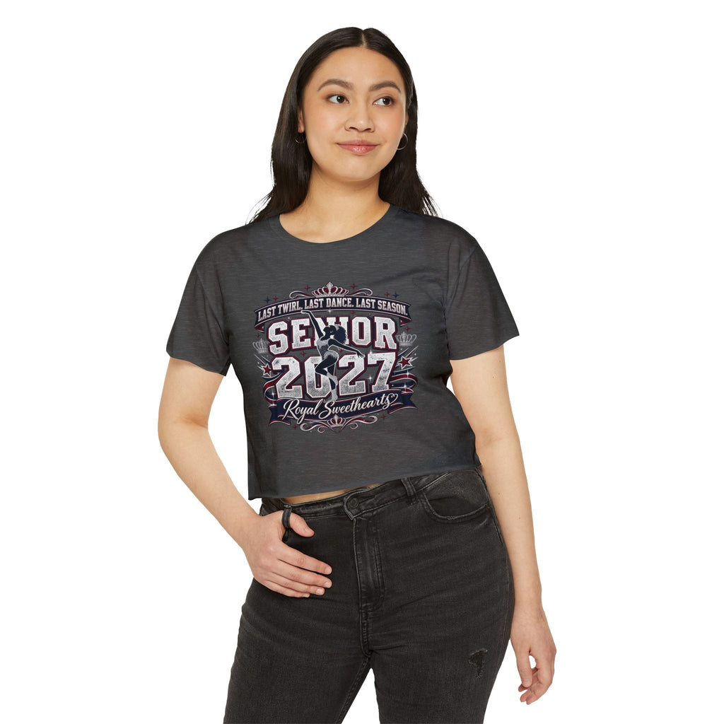 Senior 2027 Royal Sweetheart Crop Top — Twirl, Dance, Last Season Keepsake
